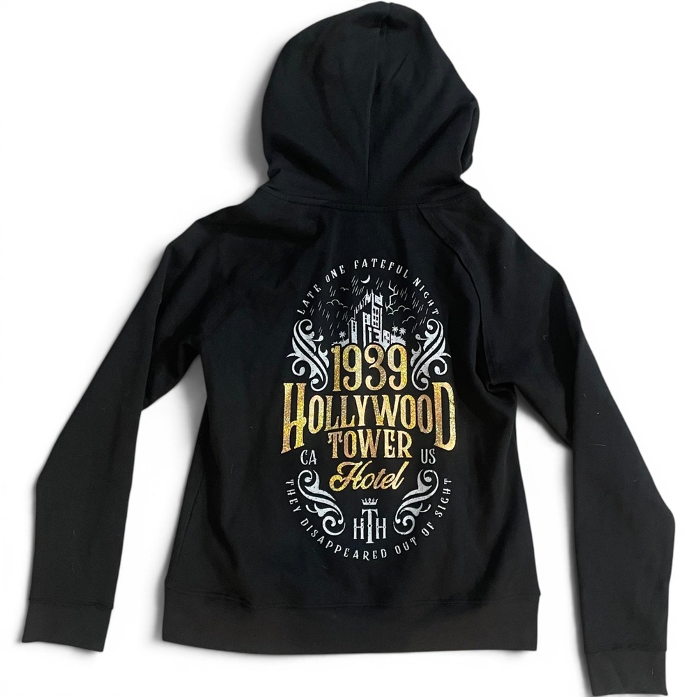 Disney Parks Tower of Terror Hollywood Tower Hotel Hoodie Adult S Black 2022
